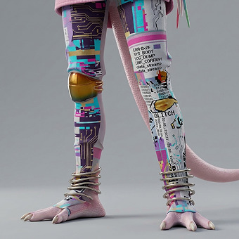 Close-up: newsprint-pattern leggings